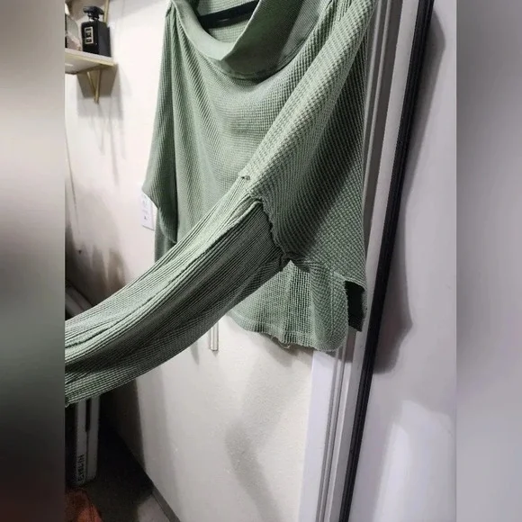 Free People WE THE FREE Women's Close To You Waffle Knit Top Sz XS Boho Festival - Picture 6 of 8